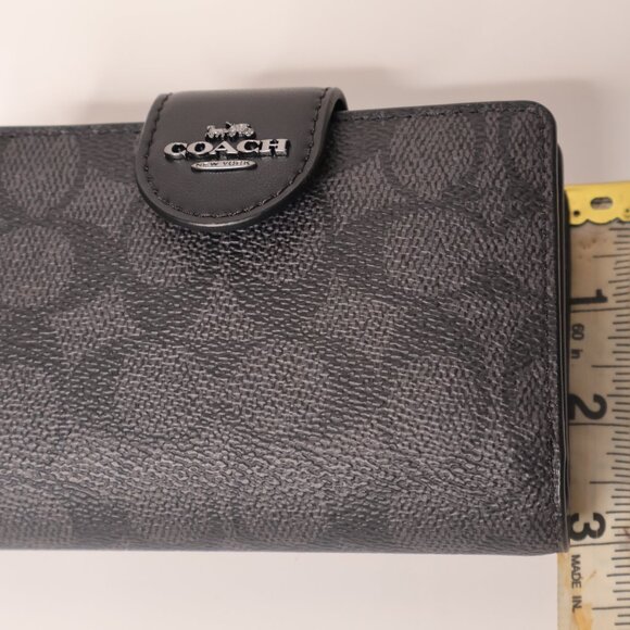 COACH Medium Corner Zip Wallet In Signature Canvas - Picture 4 of 10
